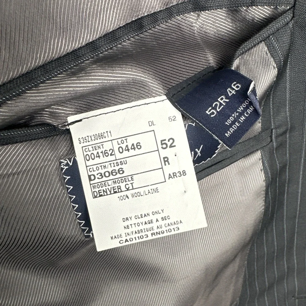 Daniel Cremieux Blazer Mens 52R Gray Loro Piana Sports Coat Jacket Pinstripe